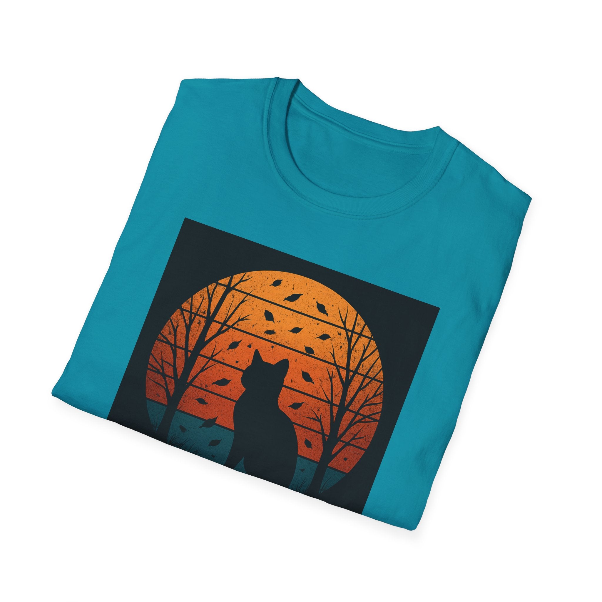 Mystical Sunset Cat T-Shirt | Nature Lover Shirt, Gift for Cat Owners, Fall Apparel, Birthday Gift, Unisex Tee