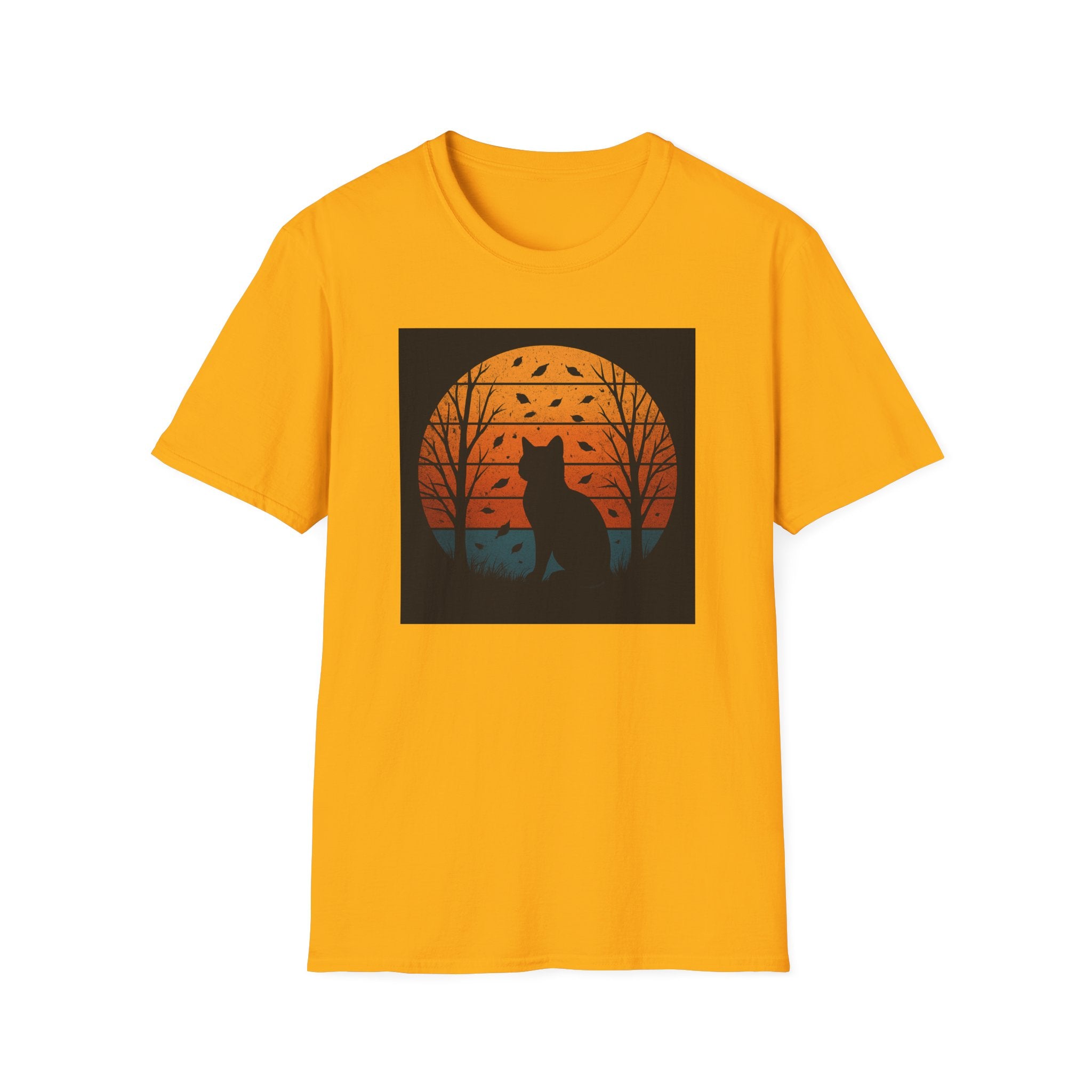 Mystical Sunset Cat T-Shirt | Nature Lover Shirt, Gift for Cat Owners, Fall Apparel, Birthday Gift, Unisex Tee