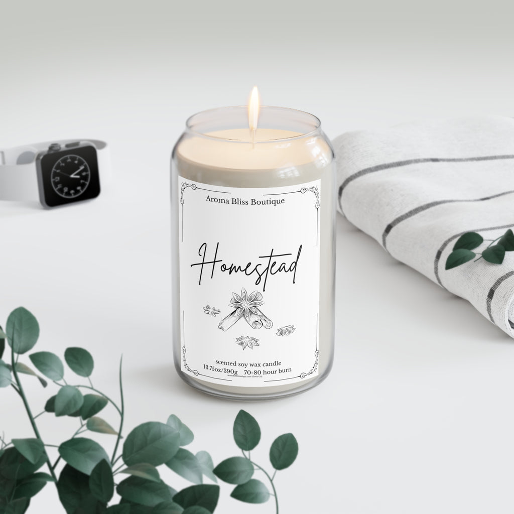 Homestead Scented Soy Candle, Eco-Friendly Home Fragrance