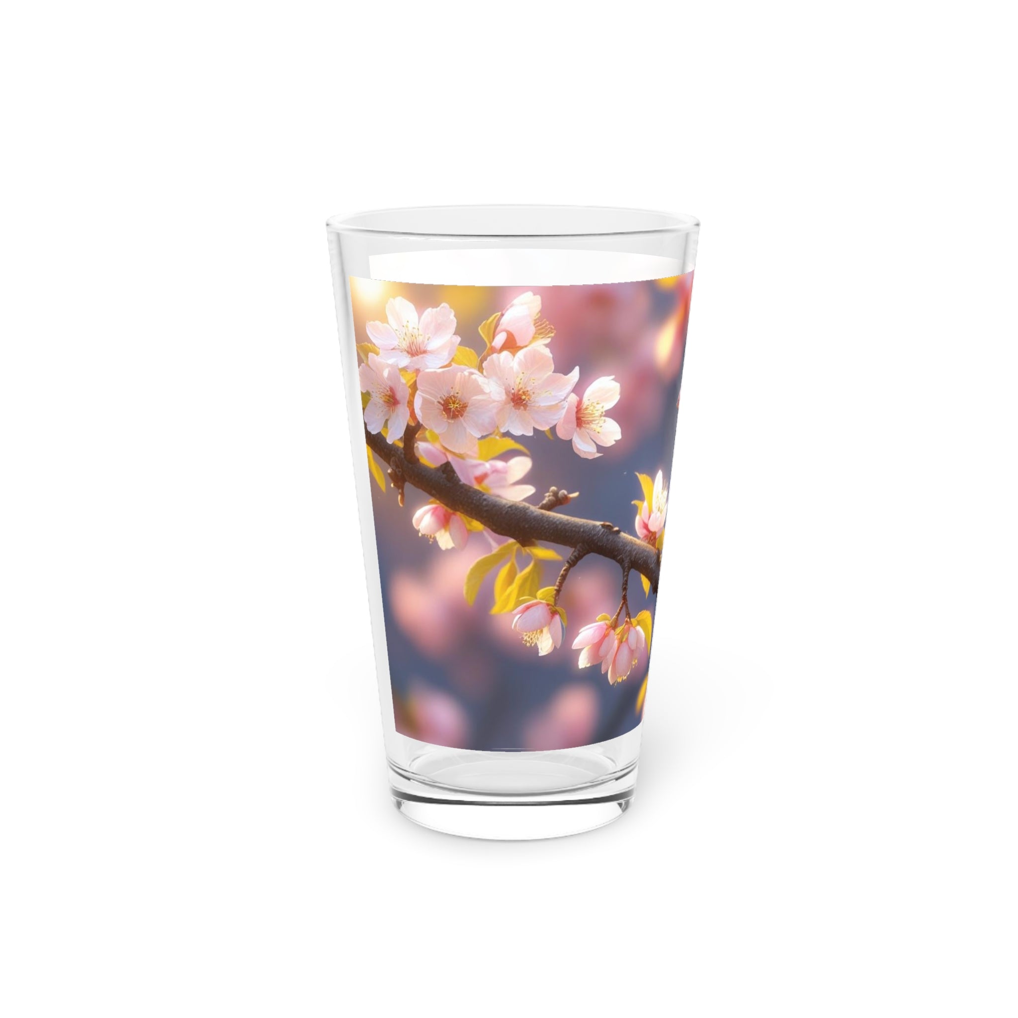Spring Blossom Pint Glass - Colorful Floral Glassware, Gift for Nature Lovers, Home Bar Decor, Outdoor Party Drinkware, Unique Drinkware