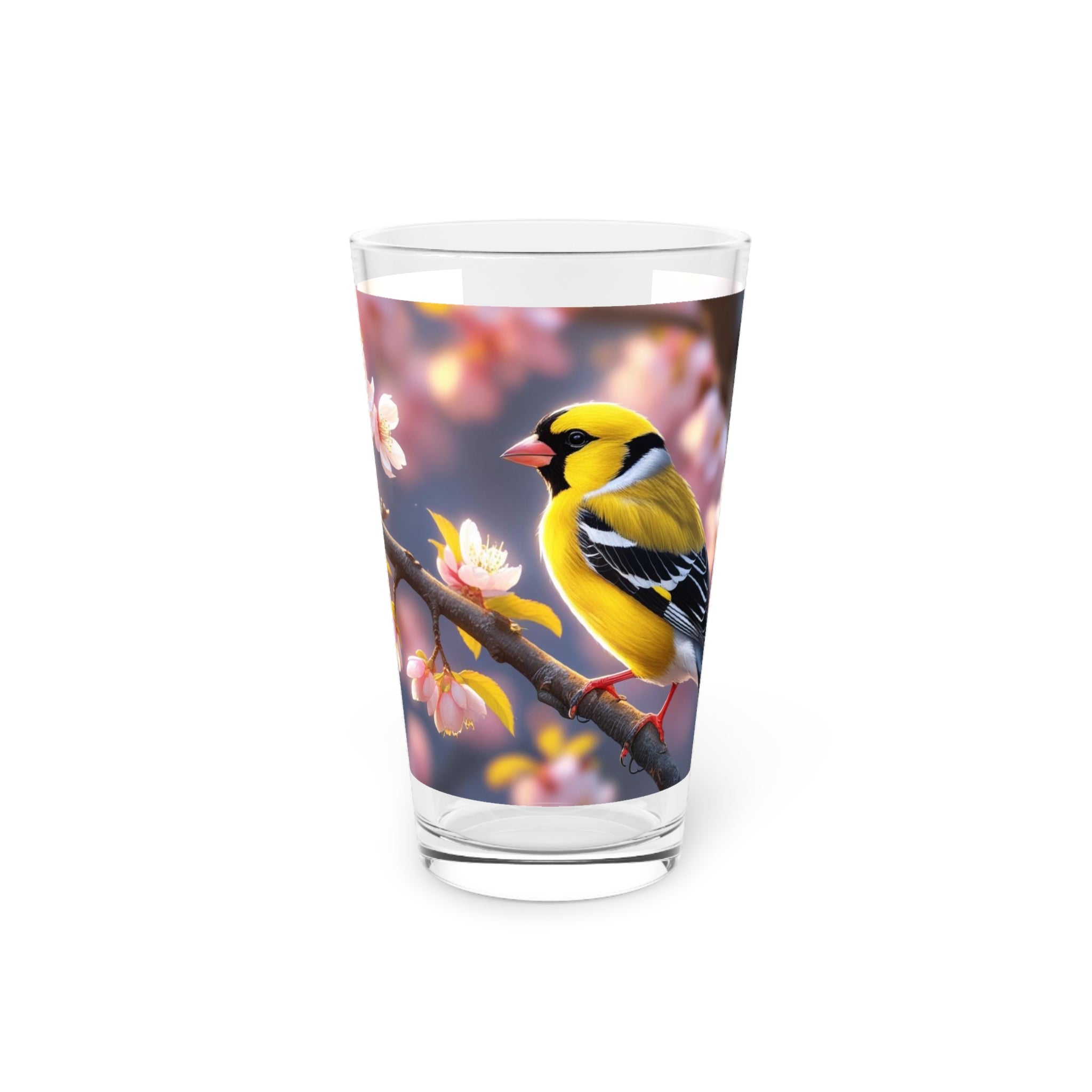 Spring Blossom Pint Glass - Colorful Floral Glassware, Gift for Nature Lovers, Home Bar Decor, Outdoor Party Drinkware, Unique Drinkware