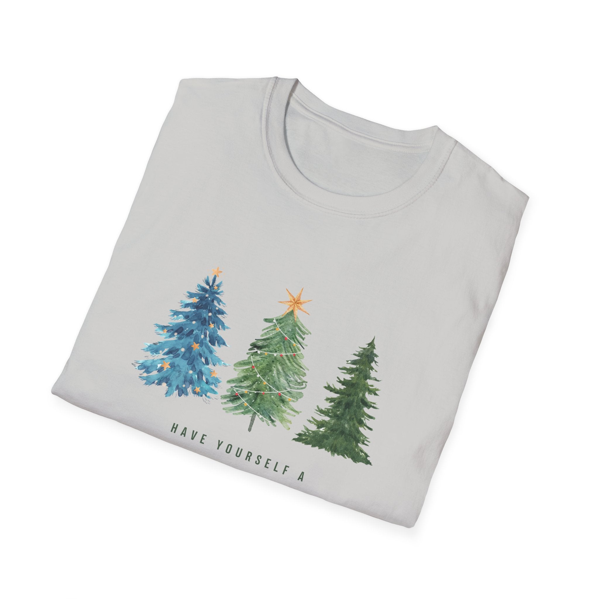 Festive Holiday T-Shirt - Christmas Trees Design