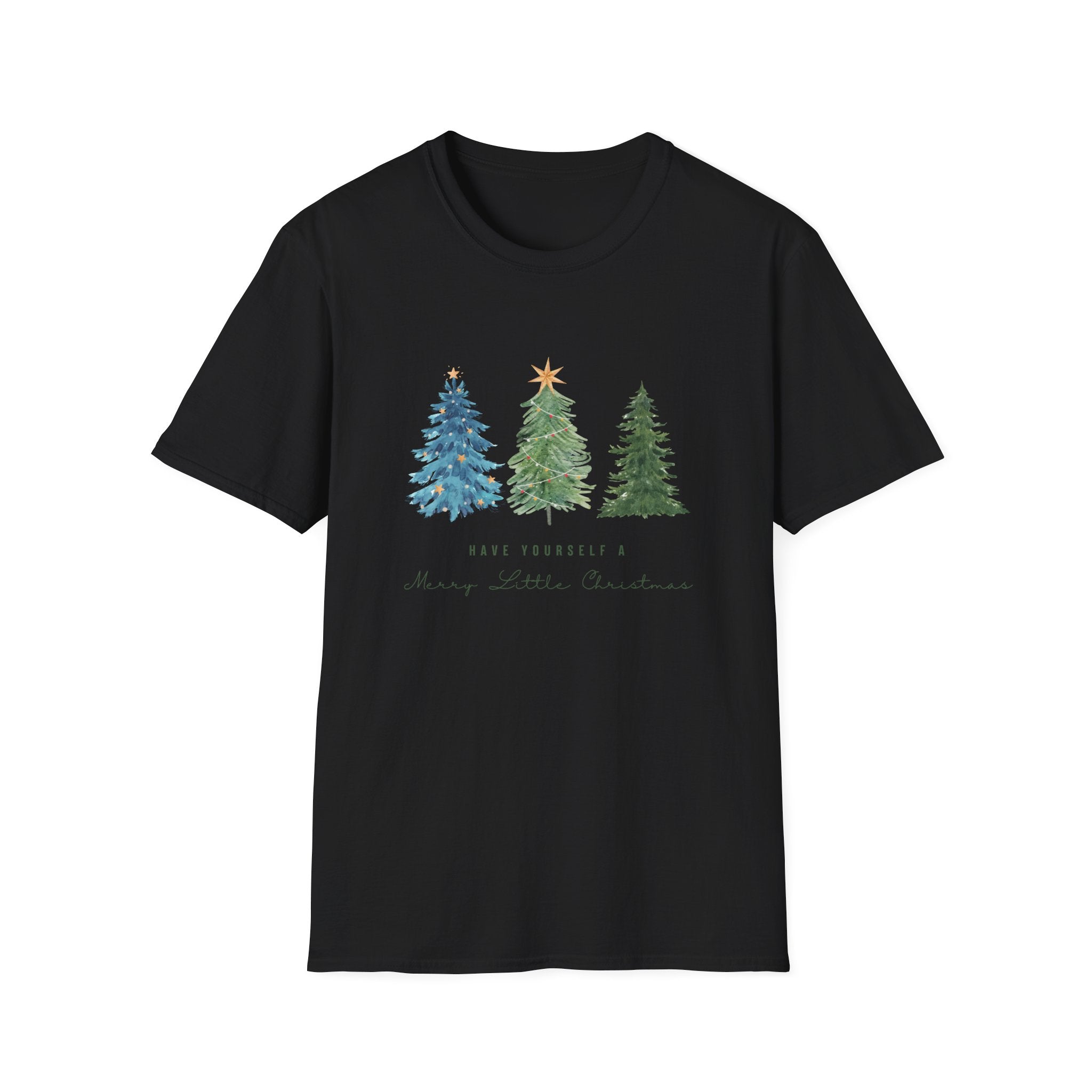 Festive Holiday T-Shirt - Christmas Trees Design