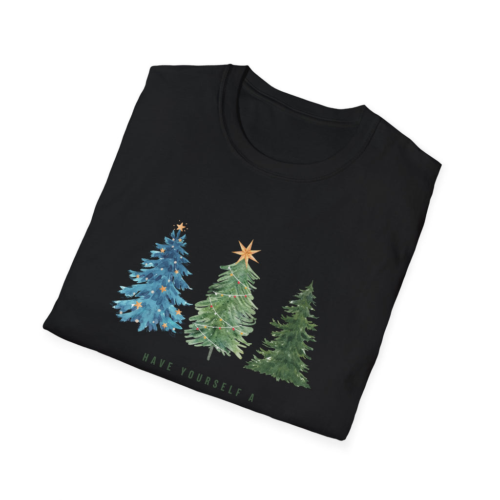 Festive Holiday T-Shirt - Christmas Trees Design