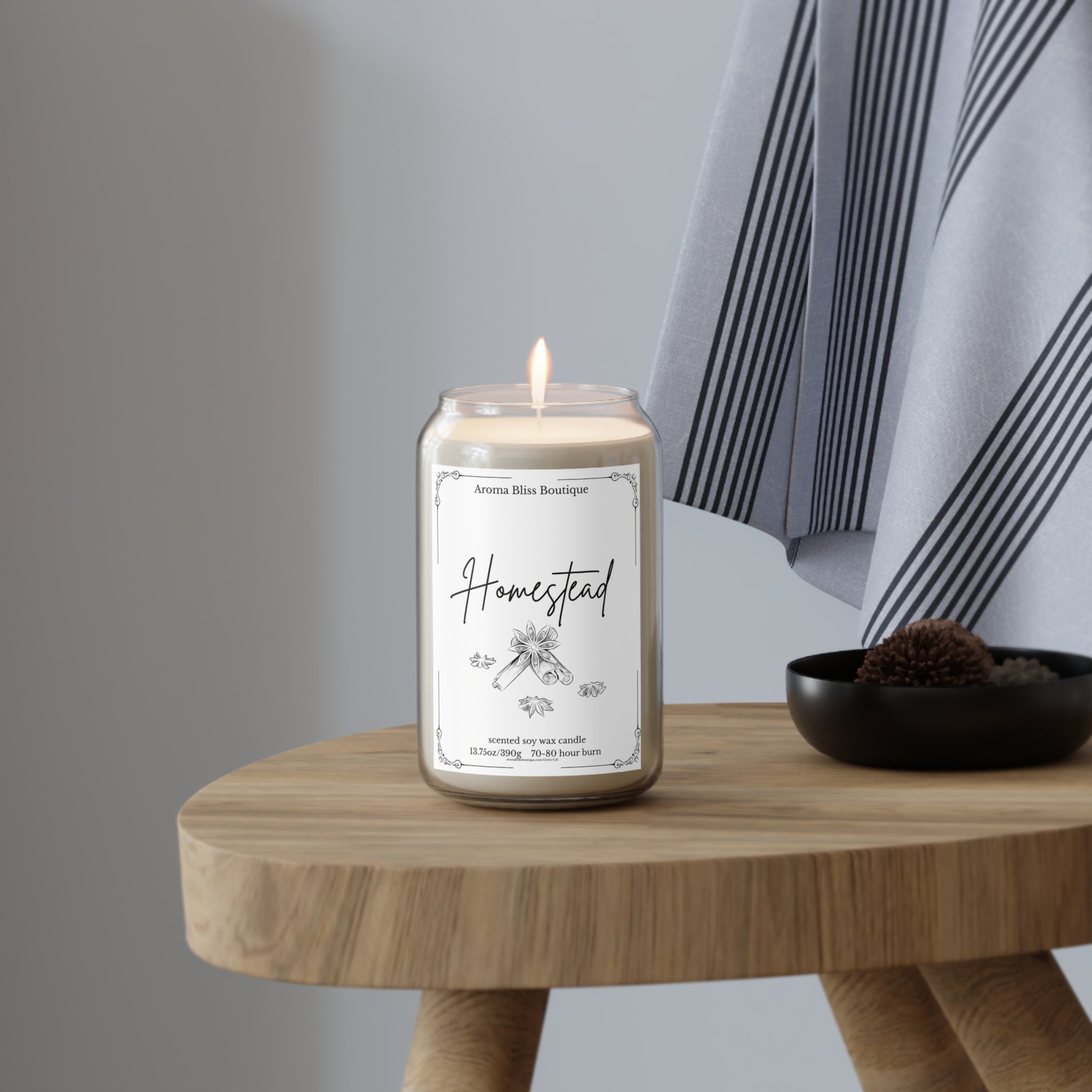 Homestead Scented Soy Candle, Eco-Friendly Home Fragrance