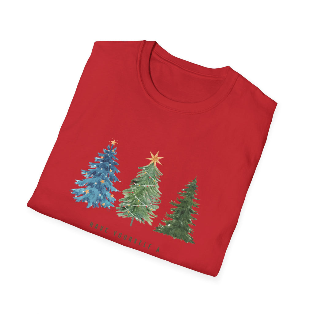 Festive Holiday T-Shirt - Christmas Trees Design