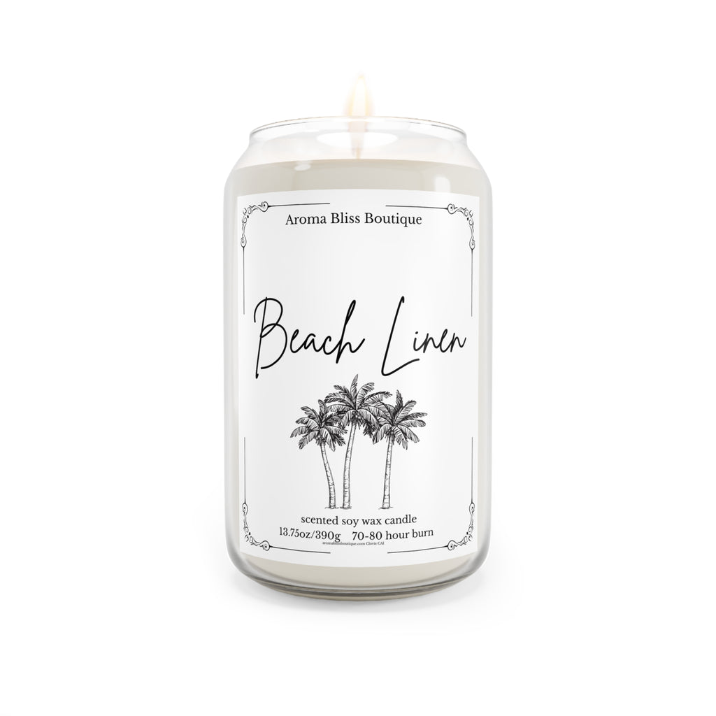 Beach Linen Scented Soy Candle | Relaxing Home Decor, Gift for Her, Spa Vibes, Aromatherapy, Birthday Gift
