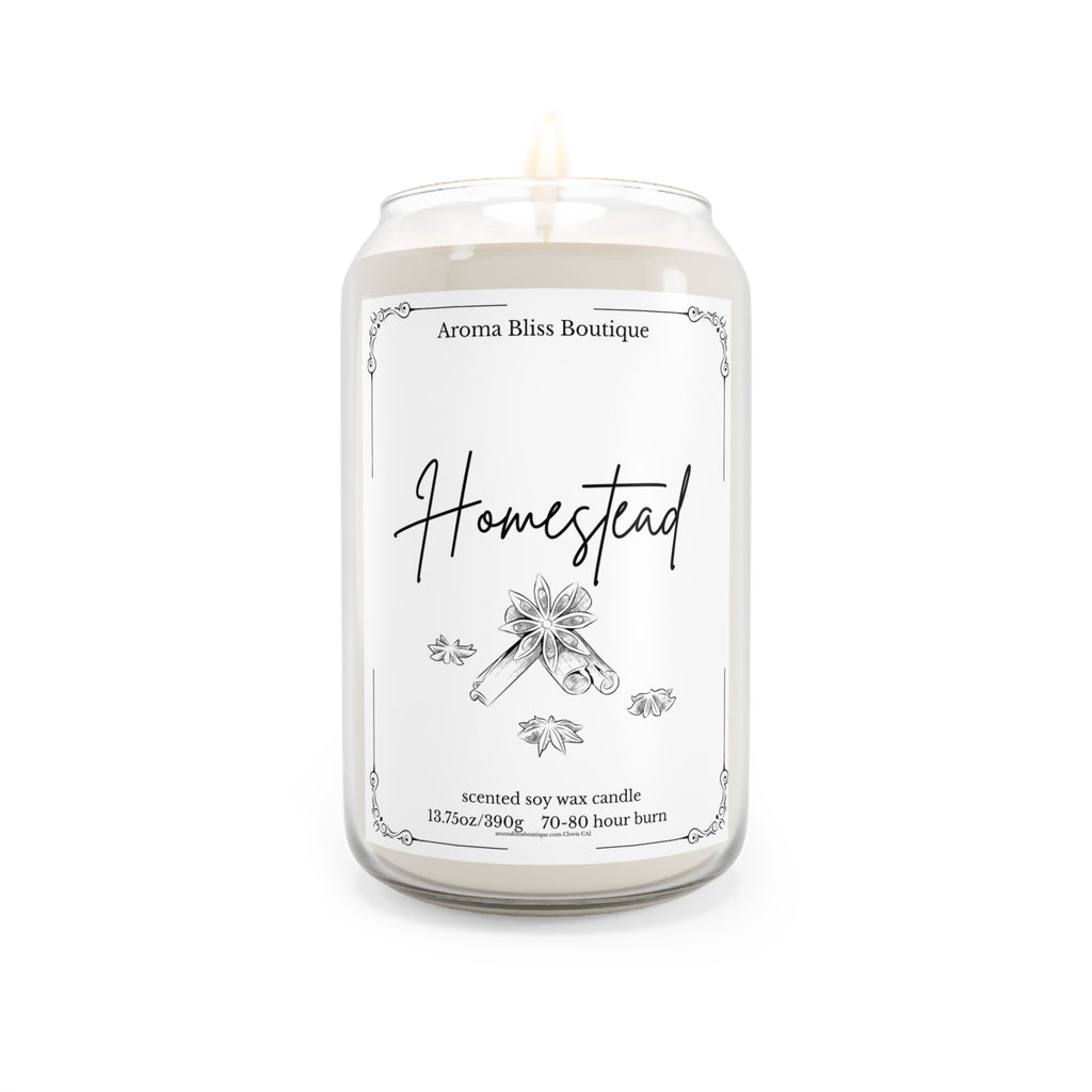 Homestead Scented Soy Candle, Eco-Friendly Home Fragrance