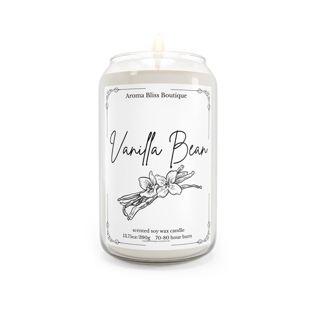 Vanilla Bean Soy Wax Candle, Eco-Friendly Candle