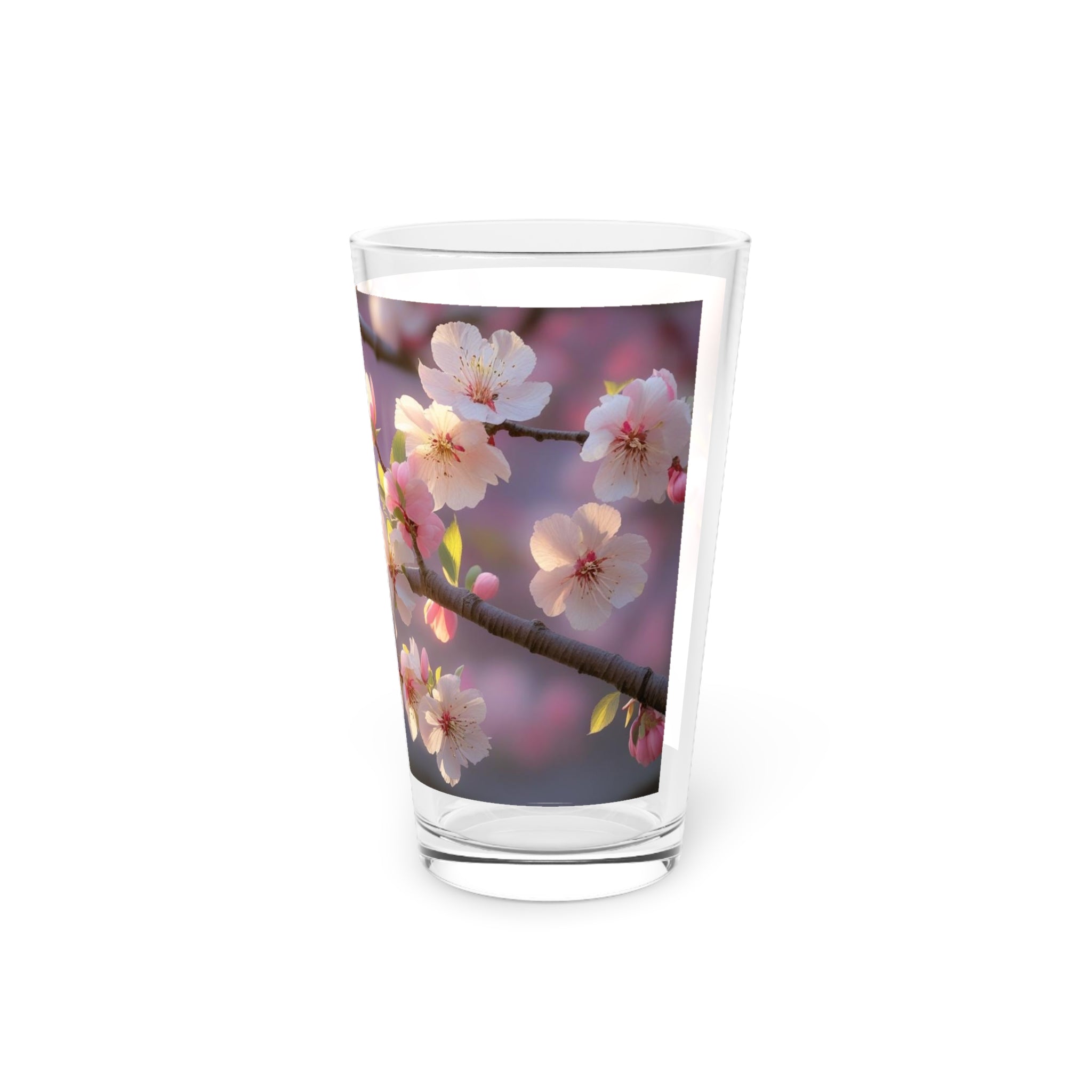 Springtime Bird Pint Glass, Floral Pint Glass, Yellow Finch Glassware, Nature Lover Gift, Easter Tableware, Garden Decor