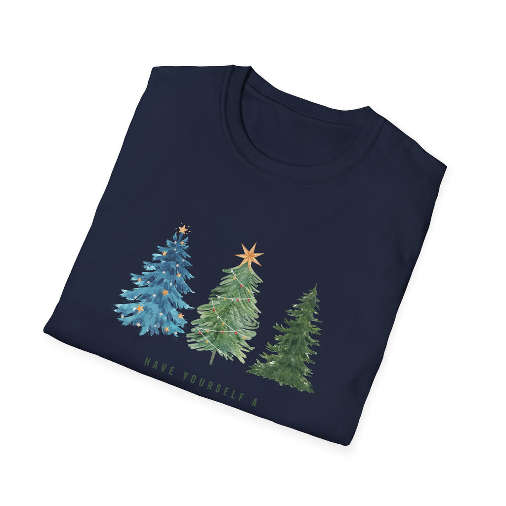 Festive Holiday T-Shirt - Christmas Trees Design
