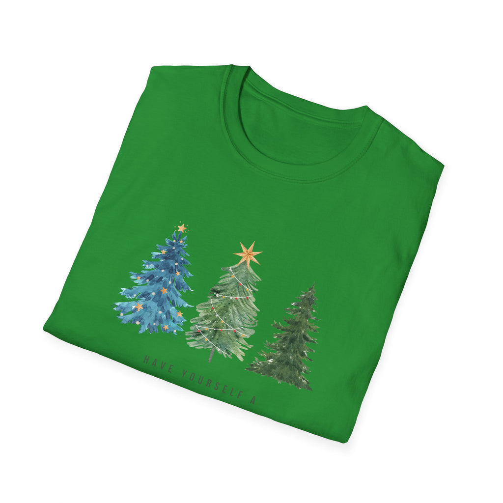 Festive Holiday T-Shirt - Christmas Trees Design